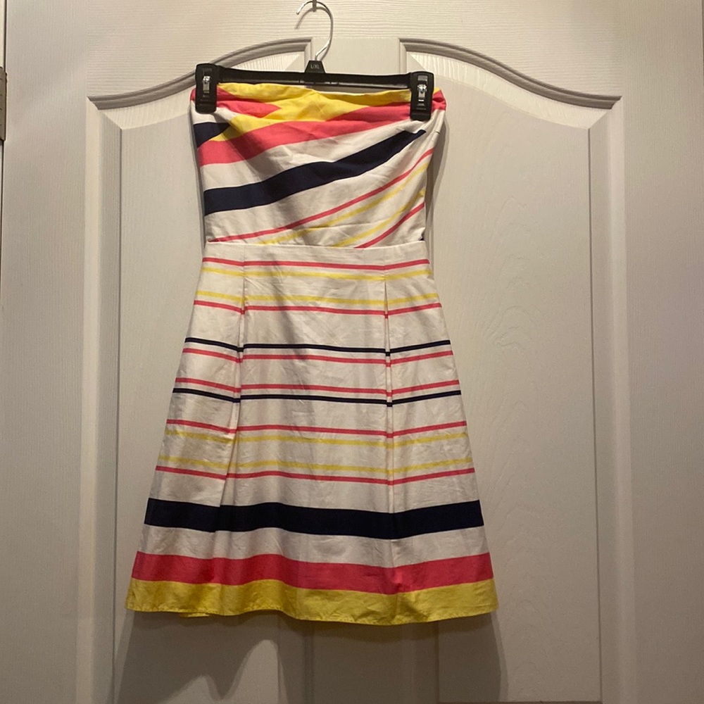 Strapless striped dress